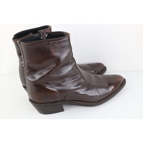 Vtg 70s Streetwear Mens 10 EW Tribal Leather Side Zip Chelsea Boots Brown USA main image 10